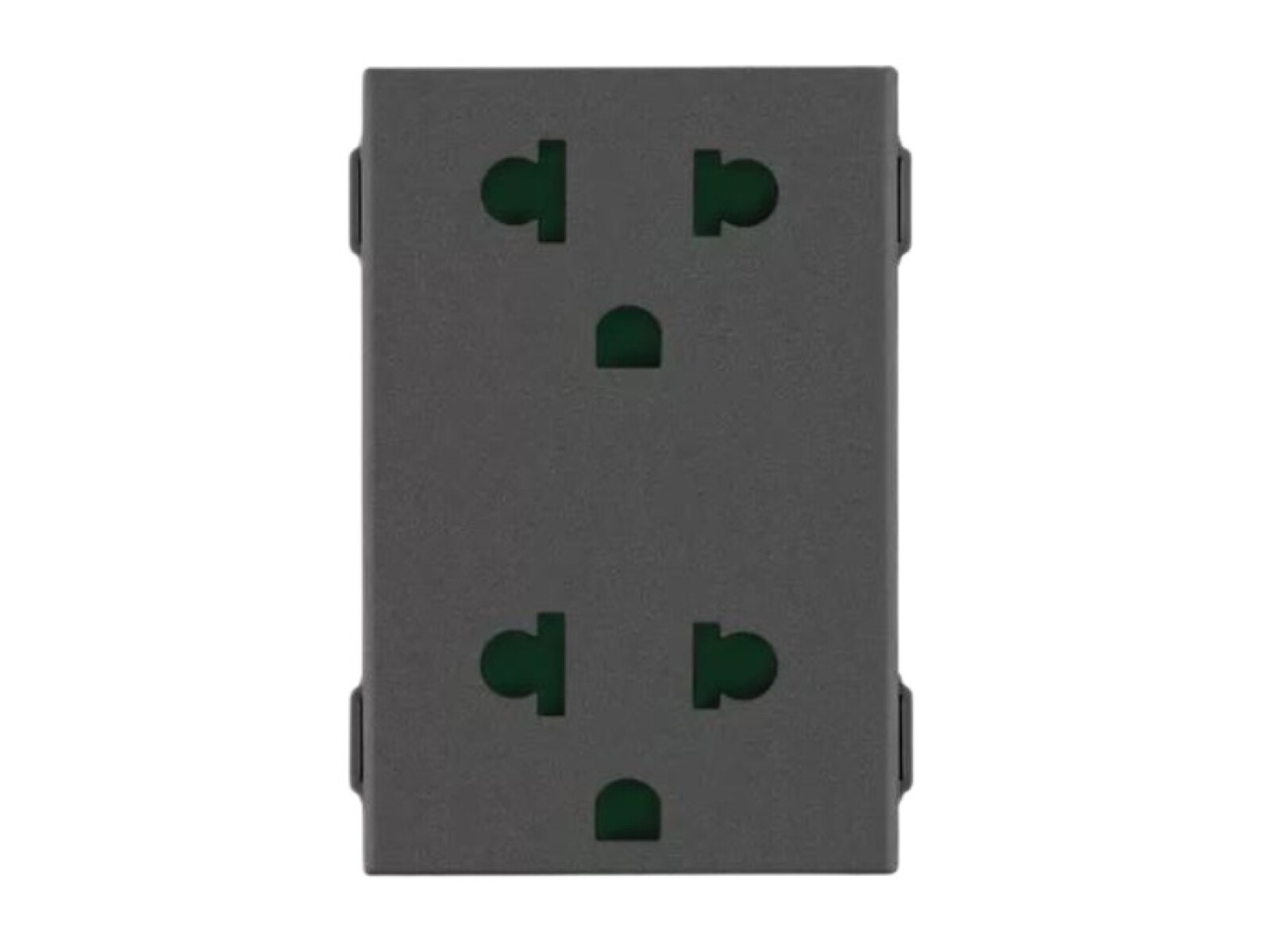 MODULO TOMA DOBLE CON TIERRA 2x16A+T NEGRO NEVE UP 