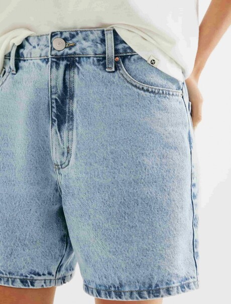 SHORT DE CINTURA ALTA AZUL