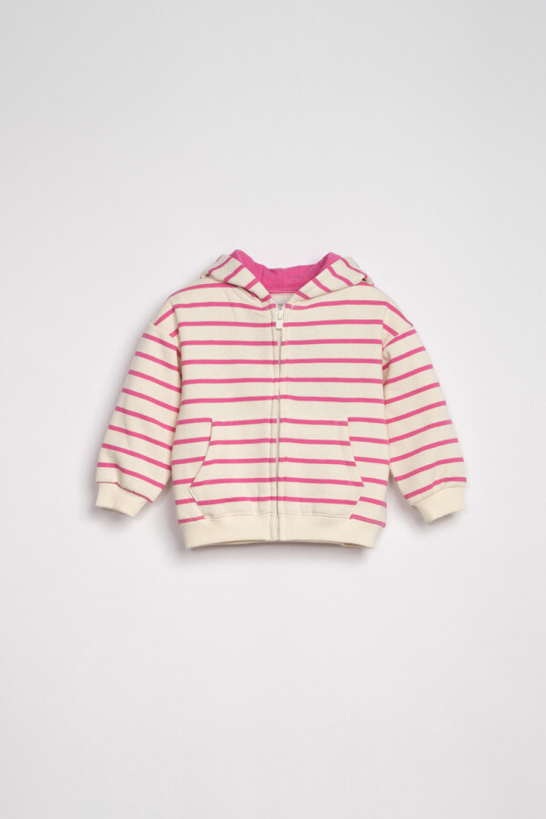 Campera deportiva Rayas Fucsia