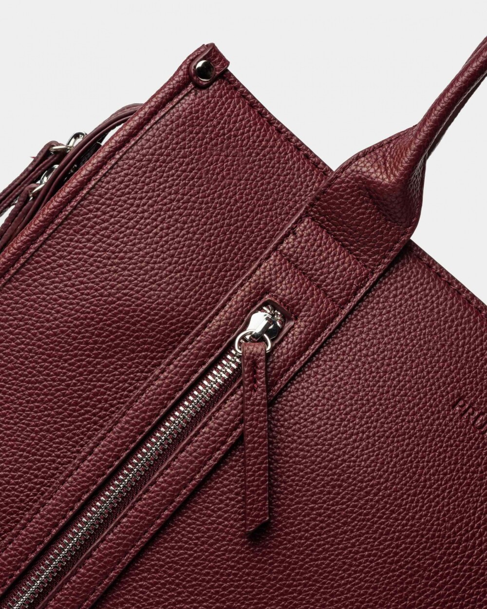 Shopper Oak En Efecto Cuero Graneado Bordeaux