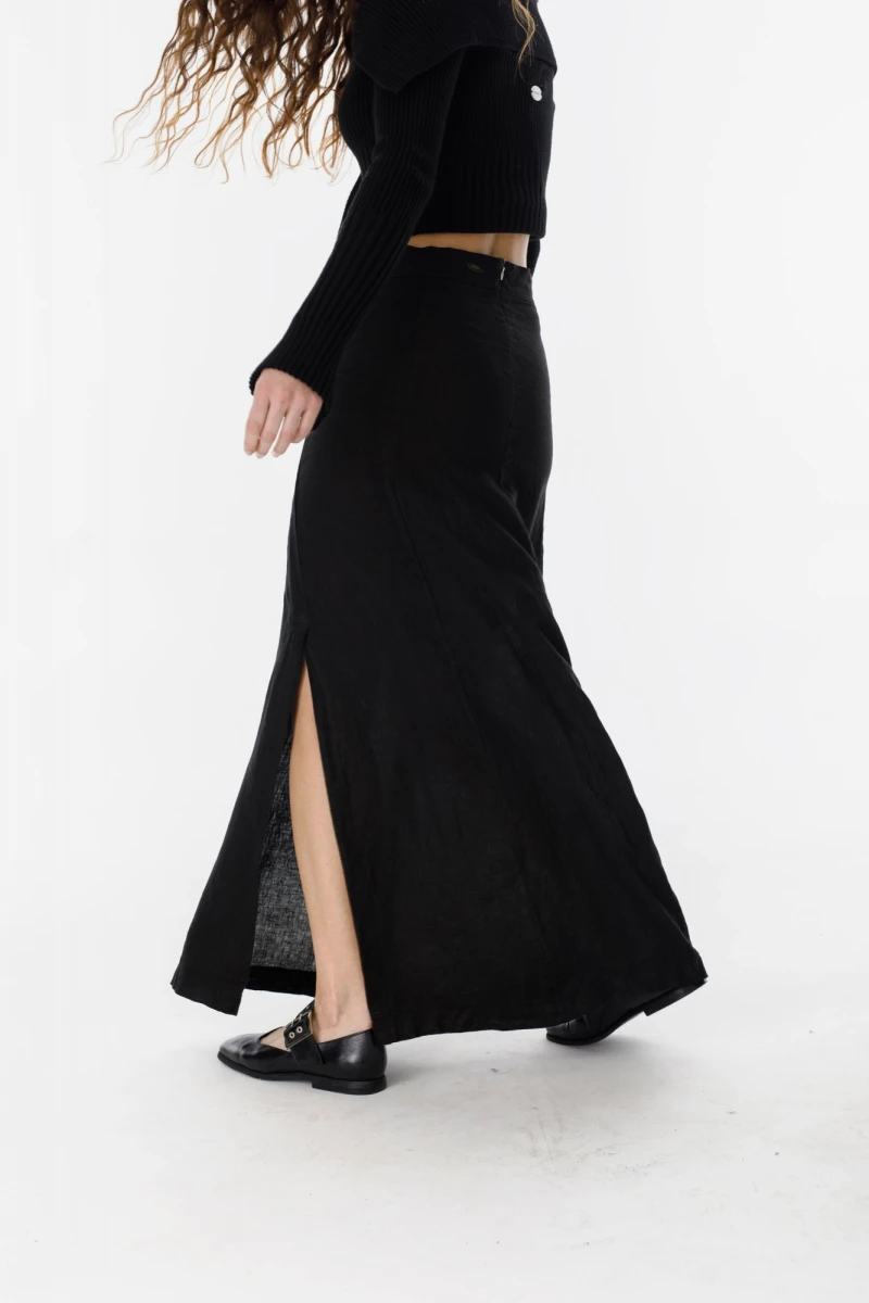 Maxi Falda Rueda negro m