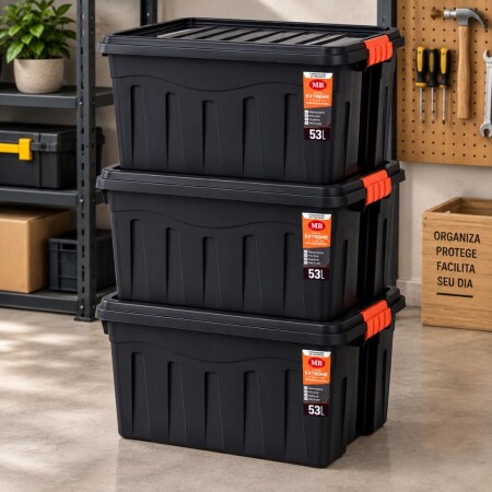 Combo Cajas Organizadoras Reforzadas 53 litros x 3 unidades Combo Cajas Organizadoras Reforzadas 53 litros x 3 unidades