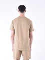 REMERA LINES BEIGE