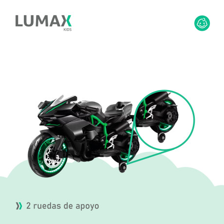 Moto a Batería Barry con ruedas luces música y usb Negro