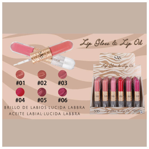SAS Brillo de labios matte 6 tonos y aceite labial Sas Brillo De Labios Matte 6 Tonos Y Aceite Labial