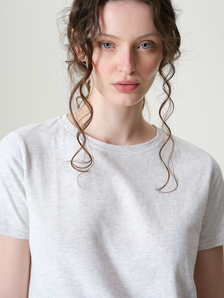 Remera Básica Algodón - Gris Melange 