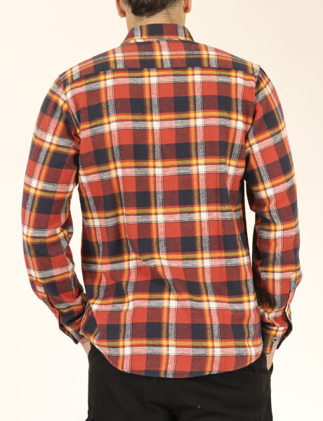 Camisa De Viyela Harrington Urban Rojo/azul Oscuro