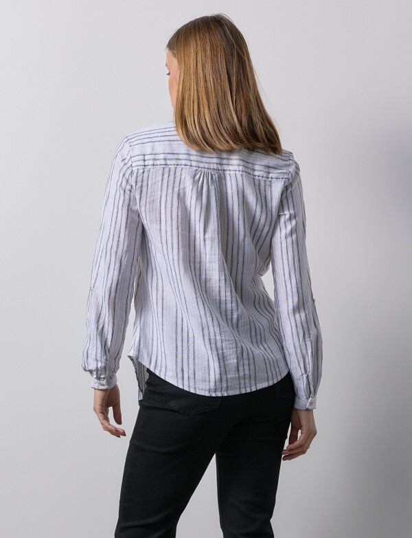 Blusa Lino Lineas BLANCO/NEGRO