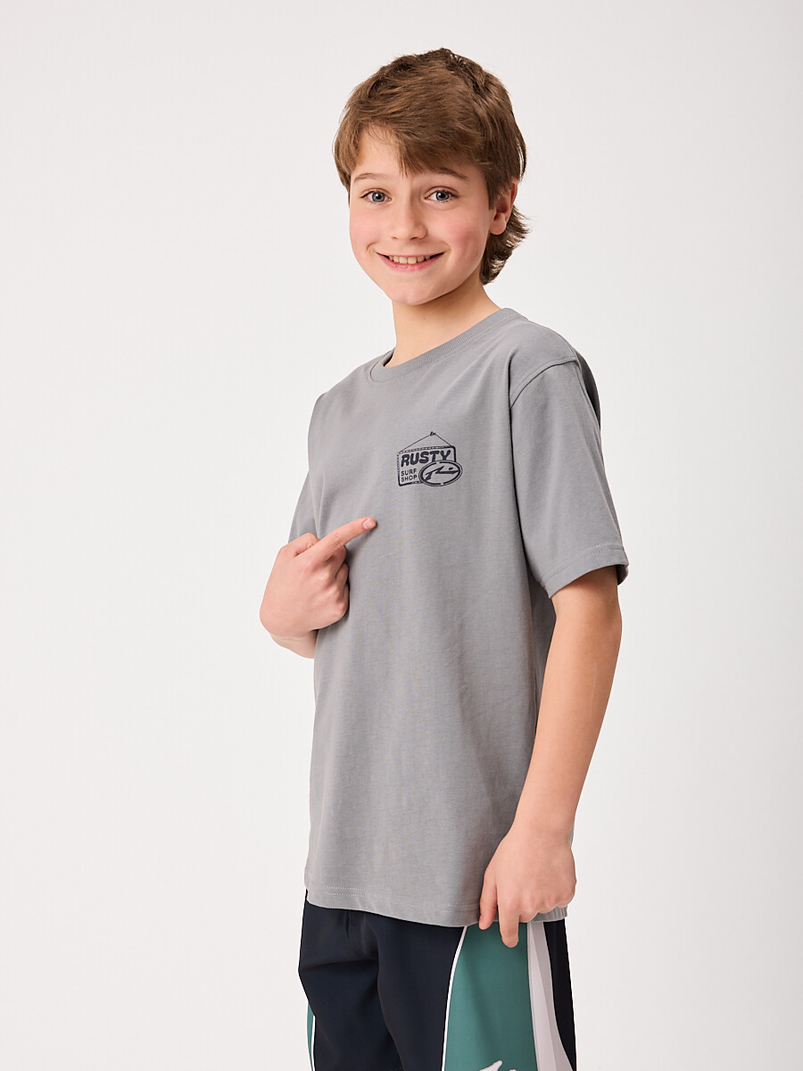 T-SHIRT SURFSIDE TEEN RUSTY - Gris Piedra 