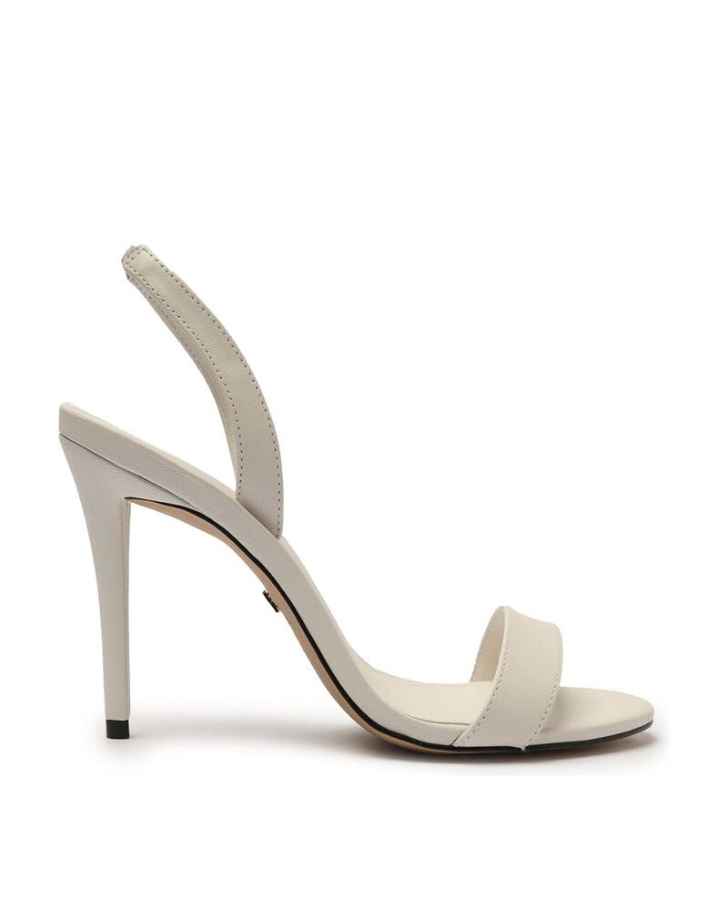 Sandalia Taco Alto Fino Con Talon Blanca U