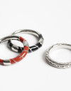 Sets Anillos Metal Set De Anillos De Metal Esmaltados - Plateado Rodio