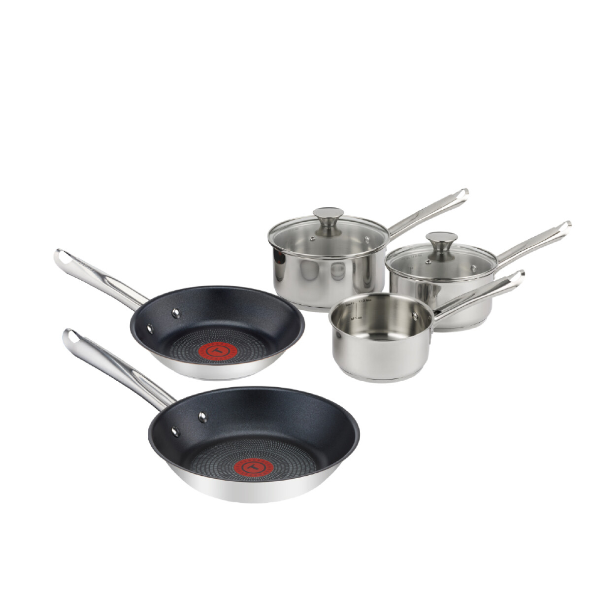 BATERIA DE COCINA TFAL ELEMENTARY 7PCS - ACERO-INOXIDABLE 