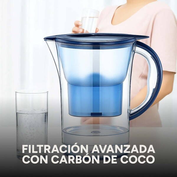 Jarra Purificadora de Agua Filtro Capacidad 2.5 L Filtrado Color Azul