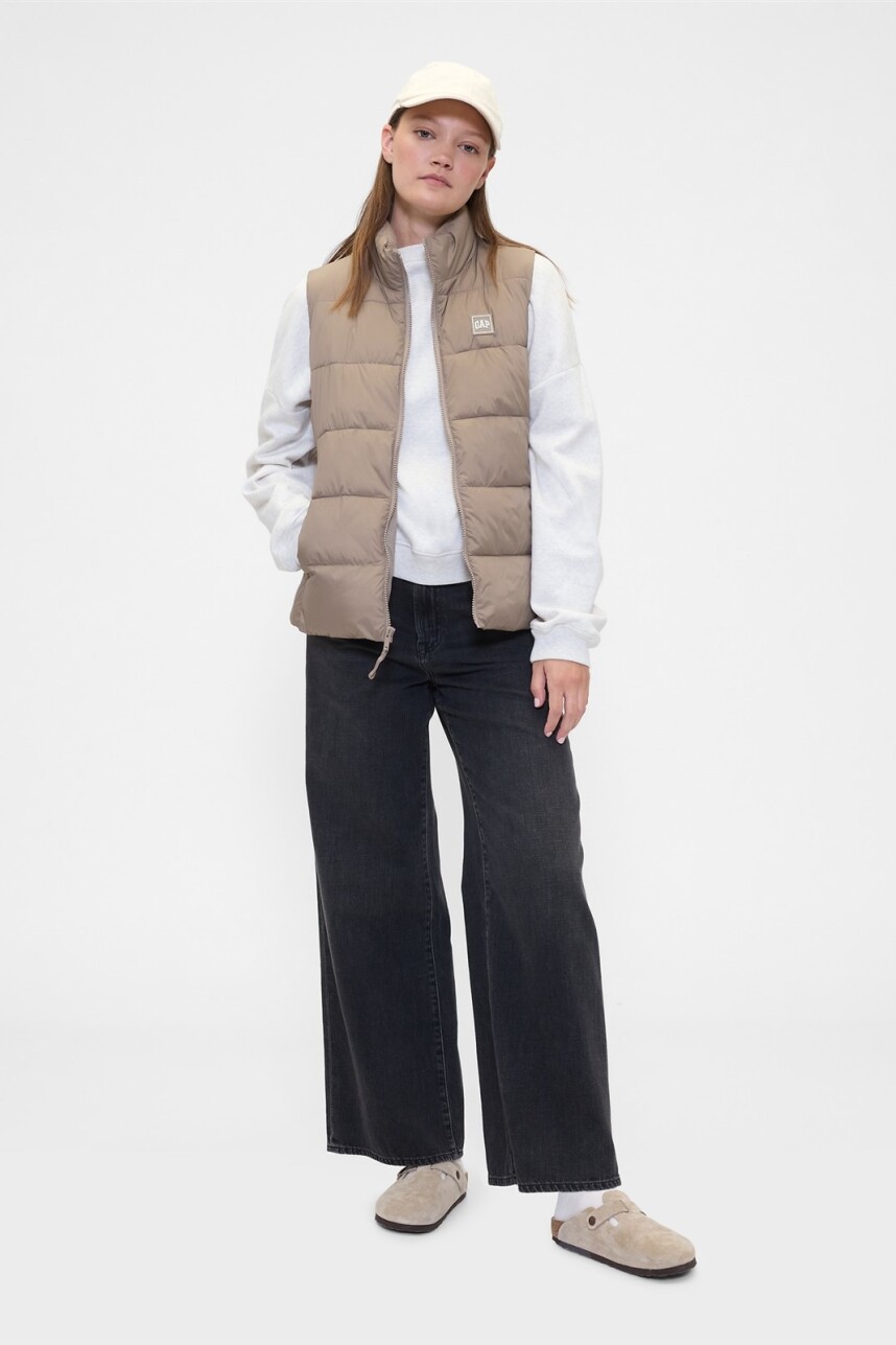 Chaleco Puffer Mujer Medium Cool Brown