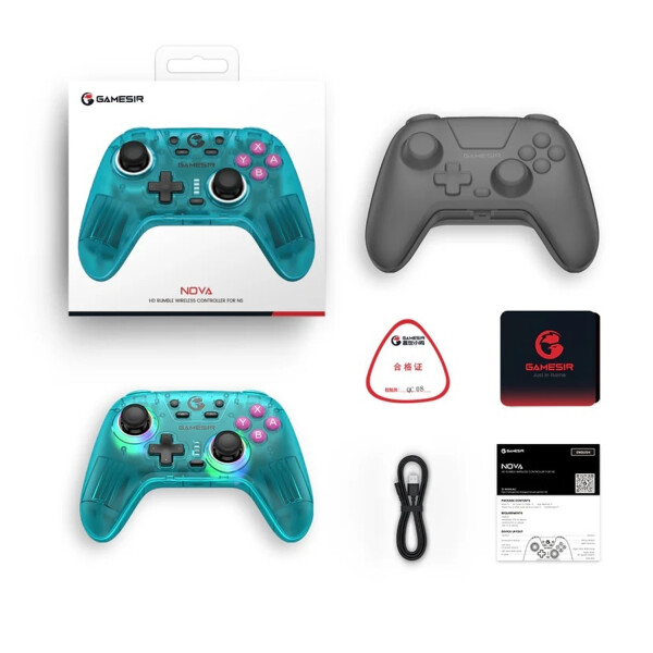 Control Gamesir T4 Nova Hd Rumble Blanco Bluetooth JOYSTICK GAMESIR T4 NOVA HD RUMBLE VERDE