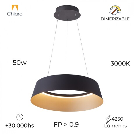 Campana led de Suspender DIMERIZABLE interior champagne 50W NEGRA