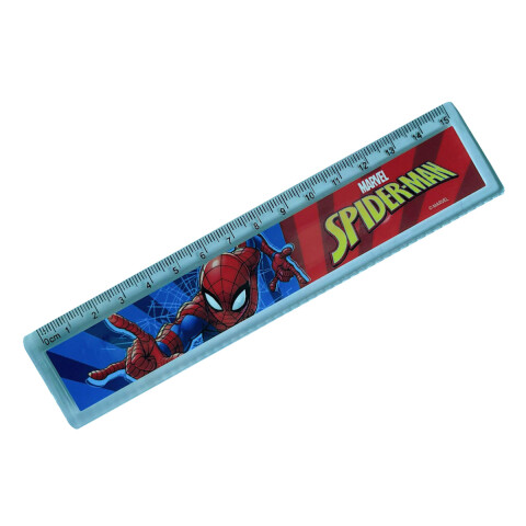 Regla Plástica Spiderman 15 cm AZUL