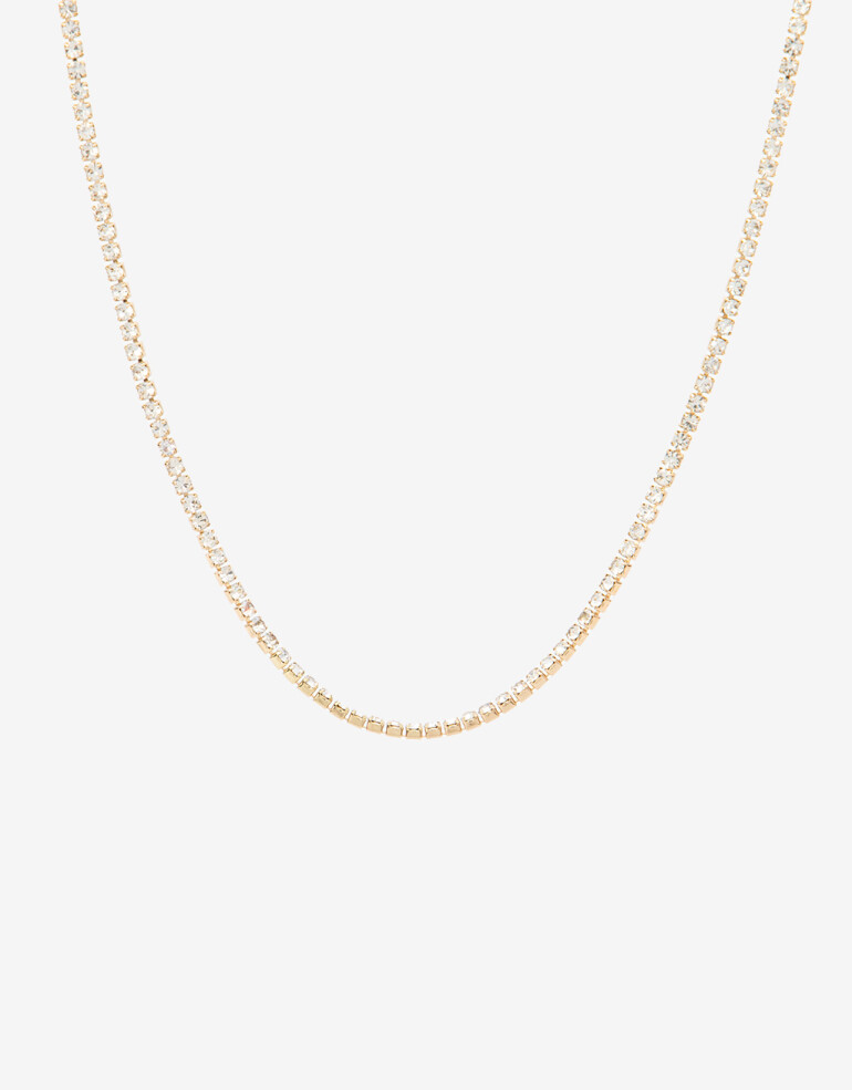 Collares Cortos Lucky charm Collar Corto Tennis Strass - Dorado