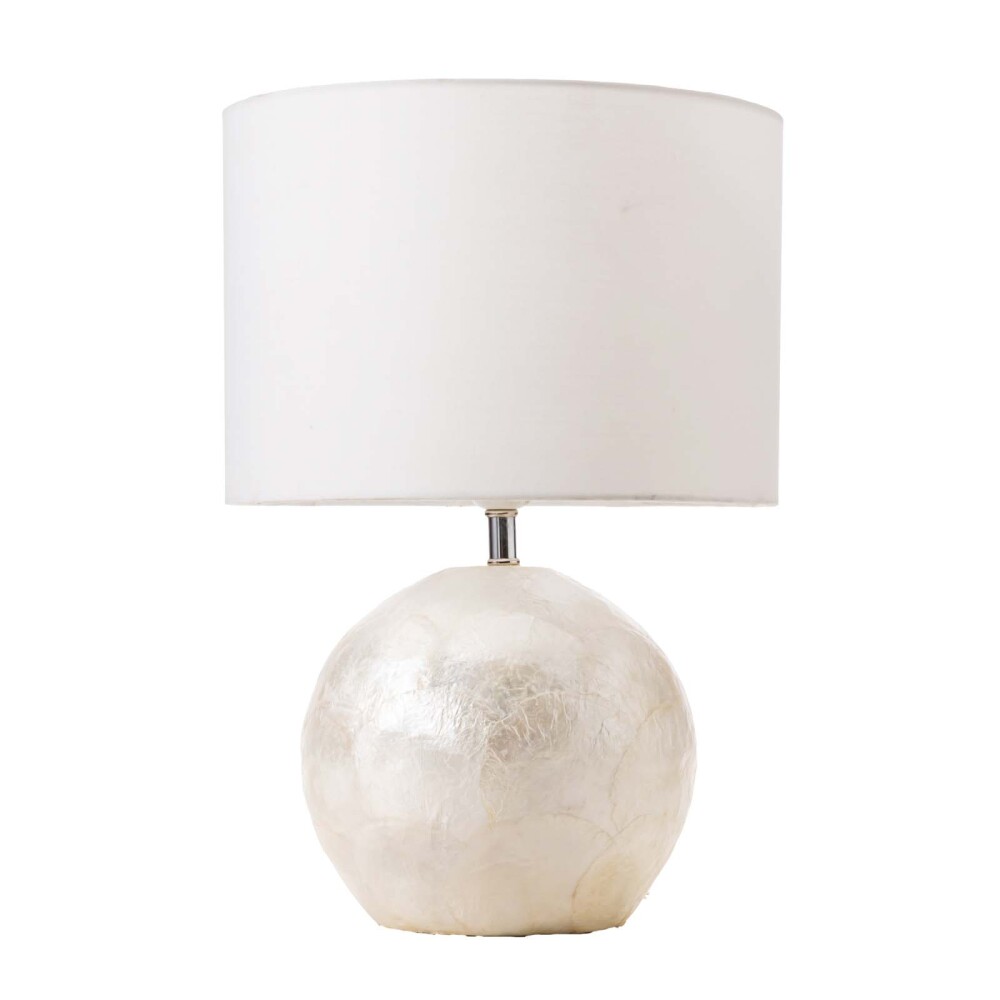 LAMPARA DE MESA CAPIZ BLANCO GX86