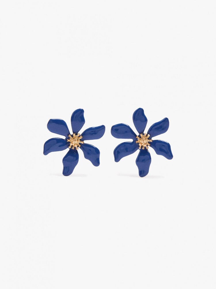 Pendientes Maxi De Flor azul