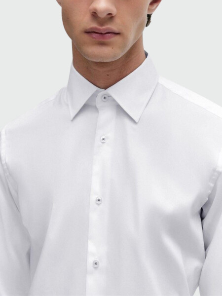 BOSS - Camisa regular fit de algodón de fácil planchado, H-JOE-KENT Blanco