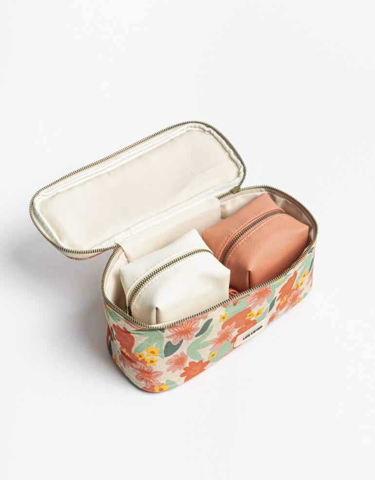 Porta Cosméticos Set De Tres Porta Cosméticos - Estampado Flores