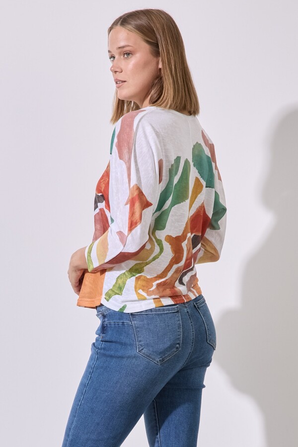 Blusa Tejido Printed MULTI/TOSTADO