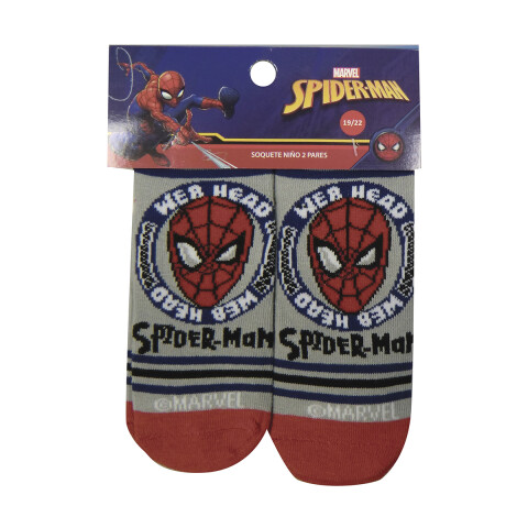 Pack x 2 Medias Soquetes Infantiles Spiderman Talle 19/30 U