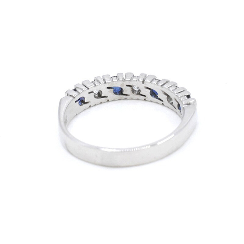 Anillo En Oro 18K Blanco Con Brillantes Y Zafiros Anillo En Oro 18K Blanco Con Brillantes Y Zafiros