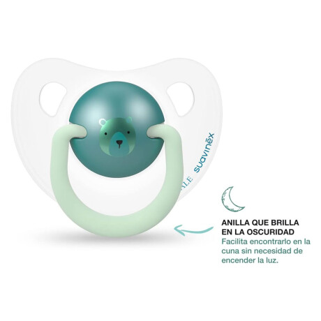 Chupete x2 de 0-6M Anatómico Silicona Suavinex Brillo Noche Verde