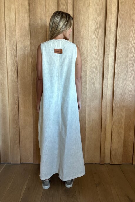 Vestido Formentera Lino beige melange