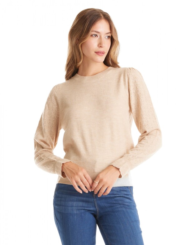 Buzo Manga Rombos BEIGE