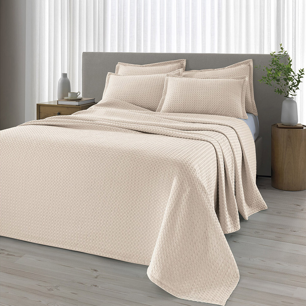 Juego Colcha y Funda Dohler Provenza 2 Plazas 100% Microfibra - BEIGE 