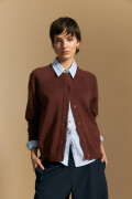 CARDIGAN JUSTIN Marrón Corteza