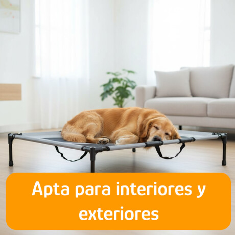 Cama Catre Plegable P/Mascotas 120x92cm Reforzada Portátil Gris