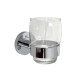 Pieza De Vidrio Con Soporte Metal Cromo Para Baño