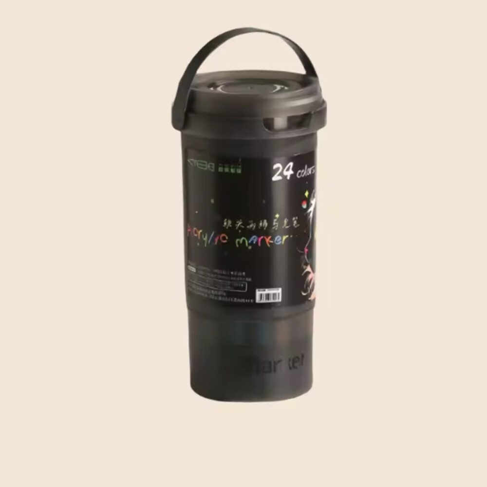 Marcadores En Balde Set De 24 Colores Estuche Redondo Marcadores En Balde Set De 24 Colores Estuche Redondo