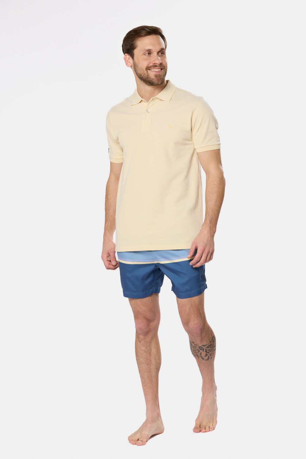SHORT DE BAÑO RAYADO Piedra