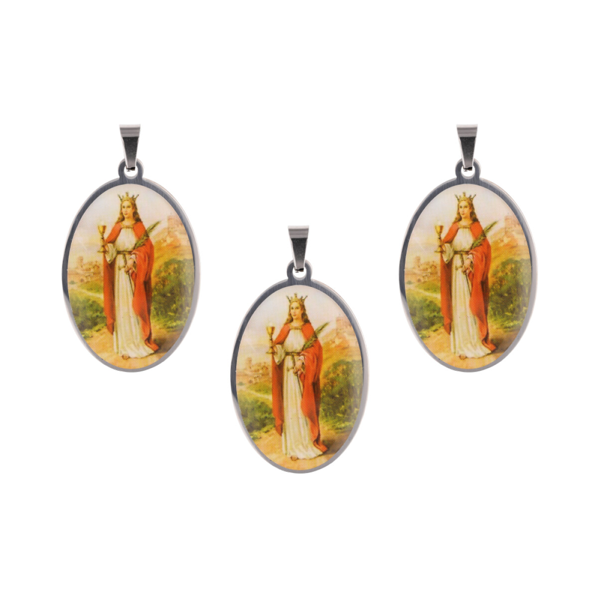 MEDALLAS DE SANTOS 5CM X3 UNIDADES - Gp117/santa Barbara 