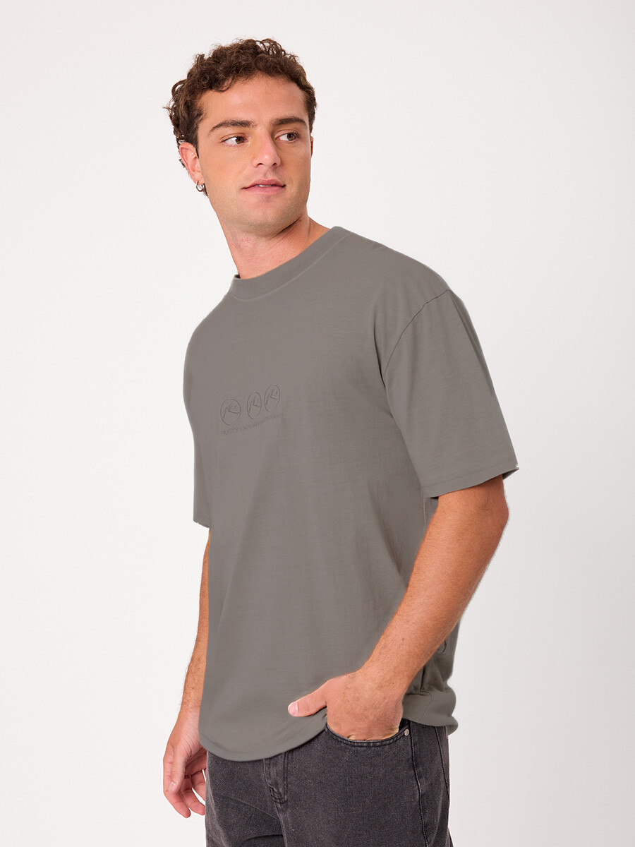 T-SHIRT CASETTE RUSTY - Gris Claro 