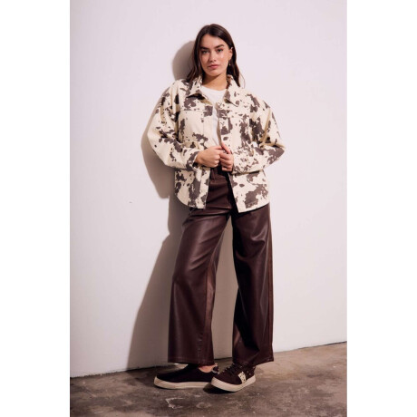 Campera Animal Print Vaca Marron