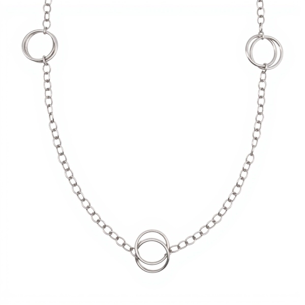 Cadena force aros - Plata 925 - sin piedra -CD5087 - sinpiedra 