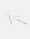 Aros Colgantes Largos Strass Aros Largos Con Cubic - Dorado