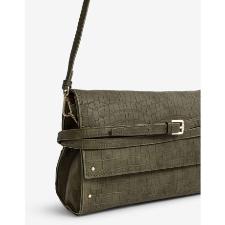 Cartera Formato Sobre Croco Verde Claro