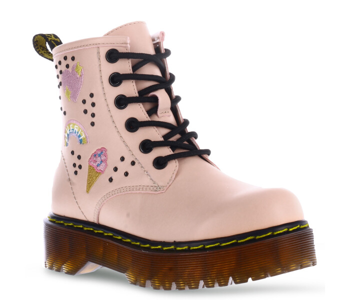 Botas de Niña MINI Miss Carol CAMDEN con parches y tachas Rosado