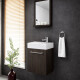 Mueble Baño En Mdf Con Espejo Y Estante Color Roble Oscuro - 39X21.5X50 GAMAS DE MARRON