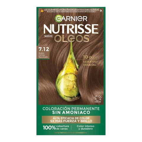 Garnier Nutrisse oleos Sin amoníaco 7.12 Rubio cenizo nacarado