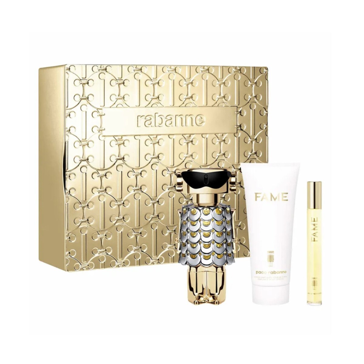 Set Paco Rabanne Fame EDP 80 ml + Loción 100 ml + Mini 10 ml 