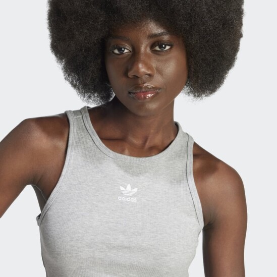 Musculosa Adidas Essentials Ribbed Gris