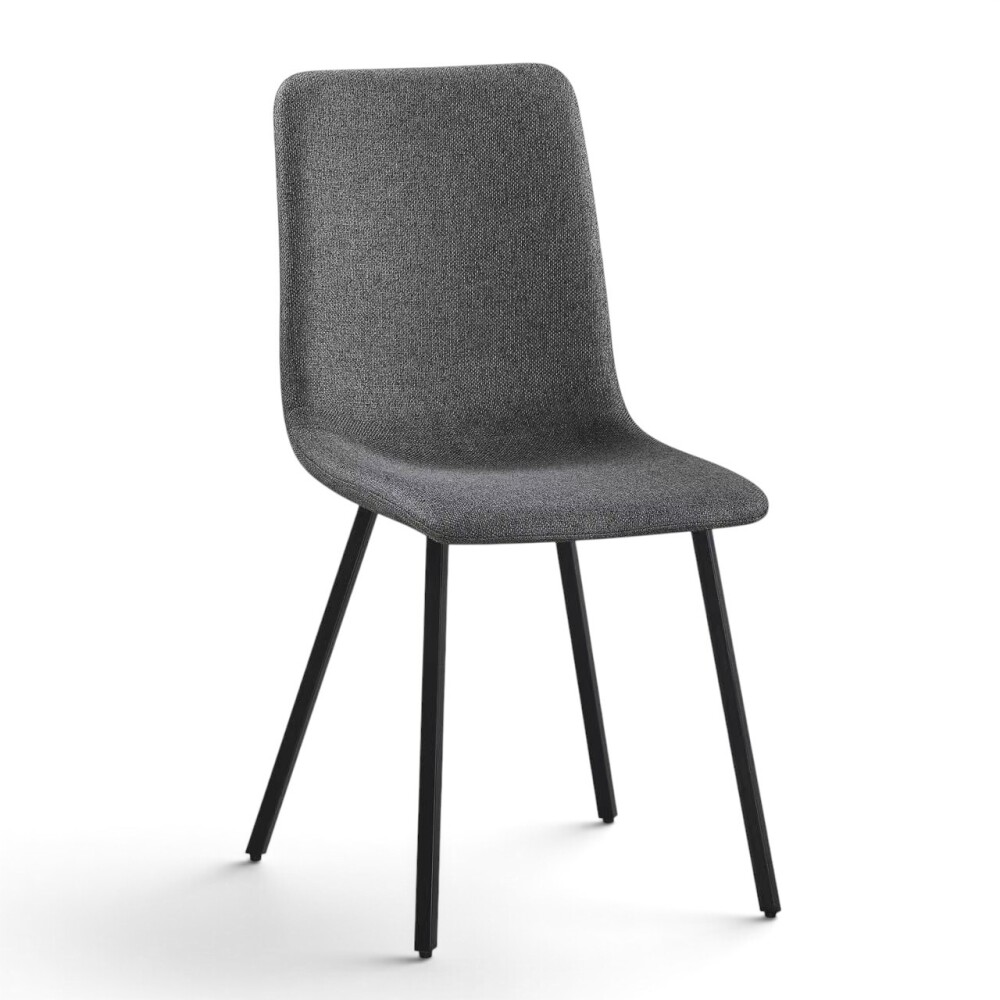JUEGO DE COMEDOR MESA REDONDA EXTENSIBLE MADERA PATAS EN METAL + 4 SILLAS TAPIZADAS SILLAS GRISES